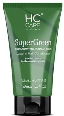 HC Super Green Leave-In Care Crema para el cabello 150 ml | Anti rotura, puntas flexibles, cabello brillante, hidratación intensa, cabello suave y liso, fácil escaneo (150 ml)