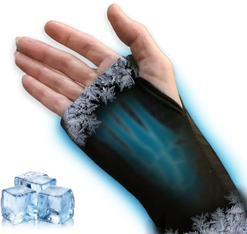 Couleurs Guantes de muñeca para terapia de manos frías y calientes, bolsa de hielo para manos, terapia de hielo y calor, guantes para aliviar el dolor, aptos para microondas y congelables, artritis