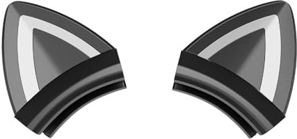 ONITOON Oreilles de chat noires pour casque, fixation en silicone, joli accessoire pour casque de jeu, ajustement universel