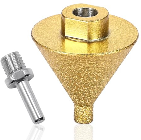 Diamond Beveling Chamfer Bit 0-2, Diamond Drill Bit, Calidad Tools Tile Cone for Hole Enlarging Trimming in Tile Granite Marble Porcelain Ceramic Wood Stone W/ M10 Thread.