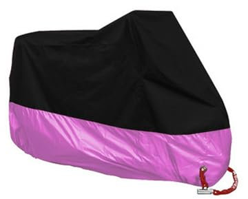 Momooda Funda para Moto Impermeable con Orificios para Cerradura, Refugio para Scooter para Interiores y Exteriores, Rosa, 200x90x100cm