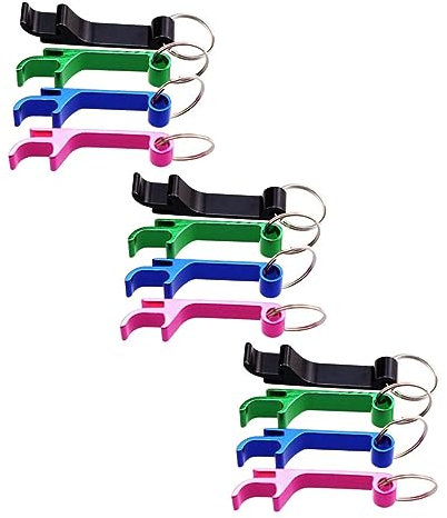 ABOOFAN 14pcs Aluminum Alloy Bottle Opener Keychain Keychain Creative Bottle Opener Multi-Functional
