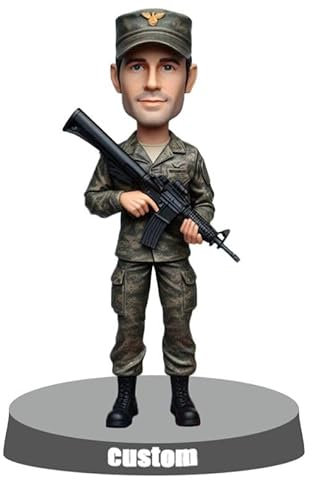 mydedor Individueller Wackelkopf, personalisierte männliche Soldaten in Uniform, Geschenke für Männer, einzigartige Geschenke für individuelle Soldaten
