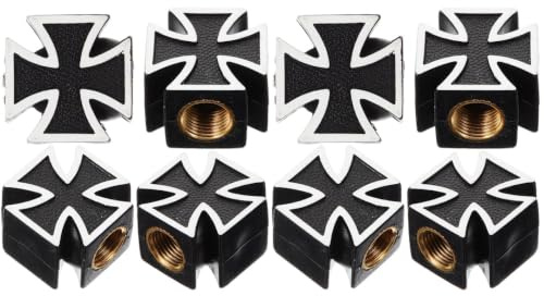 BUGUUYO Lot de 8 bouchons de valve en croix universels pour pneus décoratifs et protecteurs - Installation robuste et facile - Prolonge la durée de vie des tiges de valve