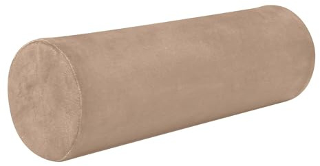 Almohada y funda de almohada terapéutica para el cuello, almohada redonda cilíndrica de espuma, almohada de apoyo de color liso puro marrón