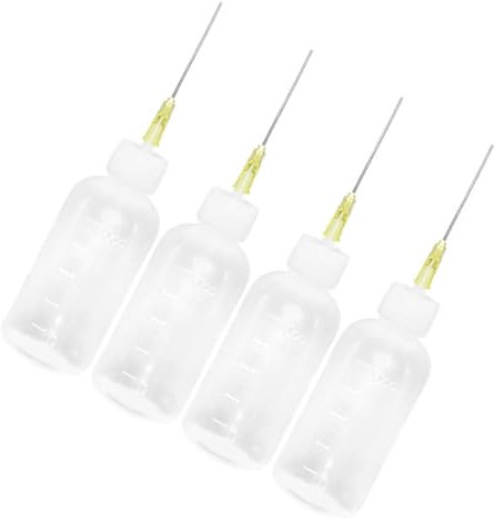 HANABASS 4pcs Sturdy Dispensing Bottles Precision Craft Bottles for Liquid Flux Reptile Glue and Needle Oiler Leakproof Design