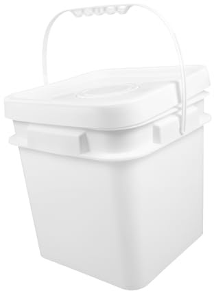 YOSADIER Cubo Multiusos de Plástico Blanco de 10l Tapa Hermética