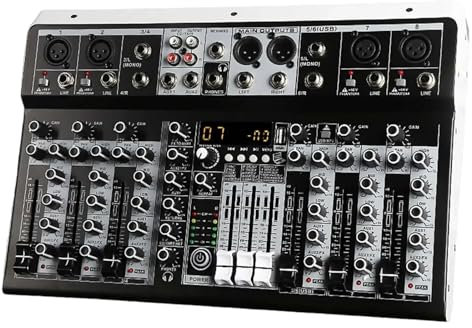 Mezclador de audio Mezclador con efectos for principiantes profesionales Entrada estéreo de 8 canales Transmisión en vivo