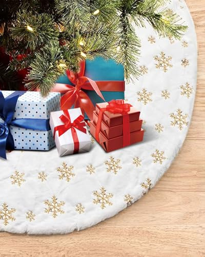 Weihnachtsbaum Decke, 90 cm Kunstfell Christbaumdecke Weihnachtsbaumdecke Weiß Rund, Groß Plüsch Weihnachtsbaum Röcke Tannenbaum Decke Unterlage Teppich Weihnachtsbaumdecke für Christmas Dekorationen