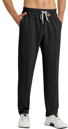 Gaiatiger Mens Joggers Tracksuit Bottoms Jogging Trousers with Pockets Drawstring Casual Sport Sweatpants for Running Gym Workout（9530-Black-2XL）