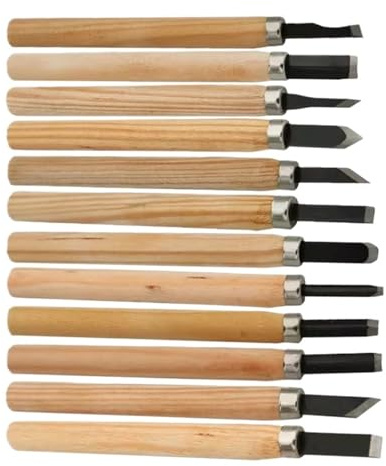 Kit di scultura su legno Coltello For Scalpelli Da Intaglio Del Legno Da 12 Pezzi For Strumenti Fai Da Te Di Base For Il Taglio Del Legno E Utensili Manuali