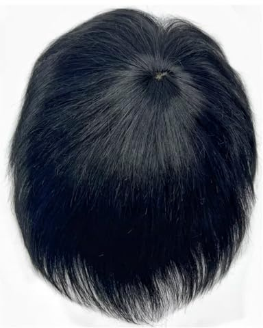 QRSTUVXZY Toupee Uomo Capelli Toupet for Uomo in Capelli Umani, Clip in posticci for calvizie Maschile(14x19cm)