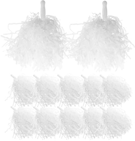 BESPORTBLE Pompones de Animadora de Plástico 24 Piezas Asas Ergonómicas para Animar Equipos, Bailes y Fiestas, Accesorios Deportivos para Porristas y Animación en Eventos al Aire