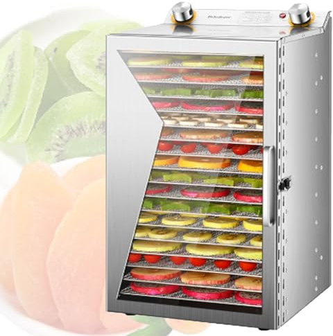 PweKzxt Deshidratador De Alimentos, Deshidratador EléCtrico, Deshidratador De Frutas Y Verduras, Deshidratador De Frutas Y Carnes, con Temporizador De 12 Horas D
