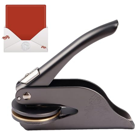 Fyrdyn Timbre de gaufrage, gaufreur de timbre de livre, Embosseur de bibliothèque en métal, Tampon de sceau pour livres, cartes de visite, papier, tampon de gaufrage à main pour journaux de bricolage