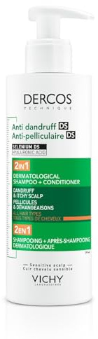 VICHY LABORATOIRES Dercos Shampooing Démêlant Traitant 2en1 Anti-Pelliculaire DS 50ml - Lot de 2