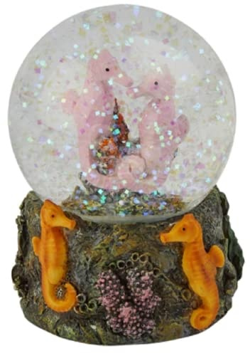 Ravensden Palla di neve con glitter, cavalluccio marino, sfera di neve, animali