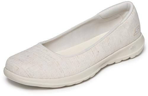 Skechers Go Walk Lite – 136001, Zapatos Tipo Ballet Mujer, Natural, 37 EU