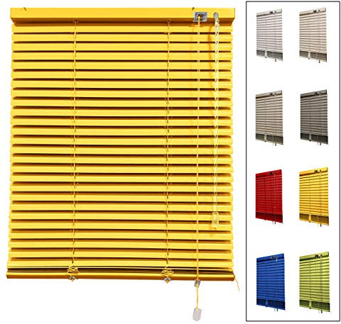 DECORESTOR Persianas Venecianas de Aluminio A TU Medida. Anchos de 36 a 240 cm - Amarillo. Venecianas Aluminio - Cortinas Venecianas