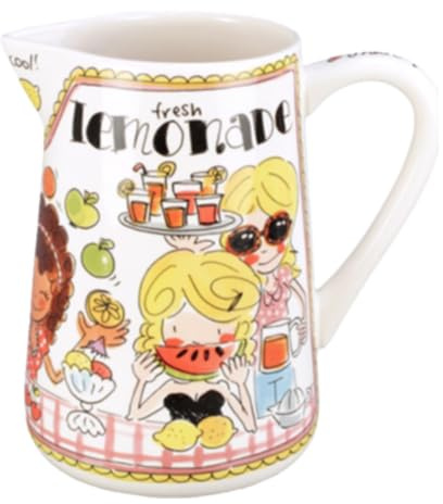 Carafe en céramique 1L décorative – Blond Amsterdam – collection printanière – pichet coloré pour thé, jus ou cocktails – cadeau original pour cuisine festive