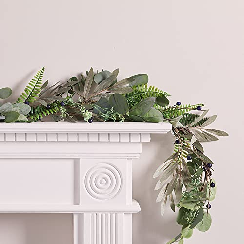 Lights4fun Weihnachts Girlande mit blauen Beeren 1,5m Weihnachtsdeko