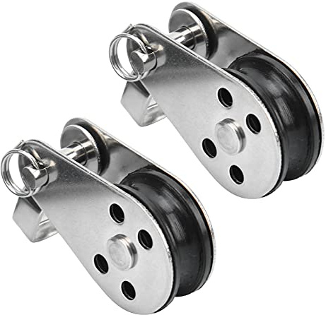 Alomejor 2pcs Sailing Pulley Heavy Duty Stainless Steel Nylon Pulleys Small Lifting Pulley Small Lifting Pulley for Boat Sailing Kayaking