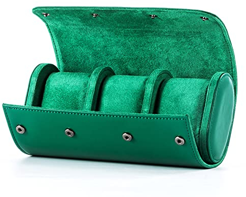 ACAREY Uhrenbox Schmuckkästchen Herren Damen Geschenk Reisen, Uhrenrolle Vintage Uhrengehäuse, Handgemachte Mehrzweck Uhrenrolle Schmuck Aufbewahrung, Und Frauen Uhrenrolle (DREI Grüne)