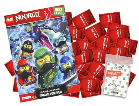 Bundle mit Blue Ocean LEGO Ninjago 7 Next Level Trading Cards - Alle Karten + Sammelmappe (ohneLE) + Exklusive Collect-it Hüllen