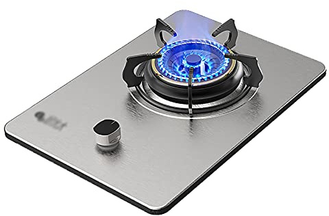 IBOWZ Tables de Cuisson à Gaz Cuisinière à gaz intégrée,Cuisinière à Table de Cuisson au GPL/NG,avec Protection Automatique Contre l'extinction et allumage par Impulsion [Classe énergétique A+]