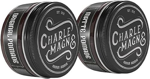 Charlemagne Haar Pomade Set - 2 x 100g - Bestehend aus Matte & Original Pomade Herren - Starker Halt mit Matt Wax - Styling Wax für Männer