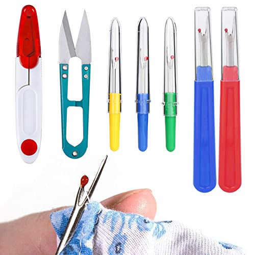 Nahttrenner,Nahtauftrenner,Nahttrenner Auftrenner,Nahttrenner Groß/Klein,Nahttrenner Set,Faden Trenner, Seam Ripper Kit,Trimmschere,Bunte Faden Unpicker FüR Hand Sticken Kreuzstich