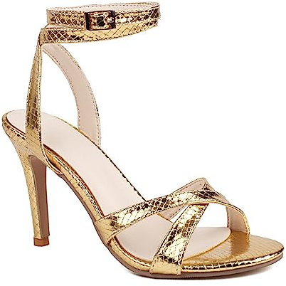 9CM/3.54IN Sexy Stiletto Schuhe Fetisch Schuhe High Heel Nachtclub Pole Dance Hochzeit Party Prom Sandalen,Gold,44 EU