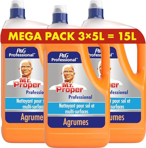Mr Proper Professional Citron D’Été Professional Nettoyant Sols Et Multi-Surfaces 5 L