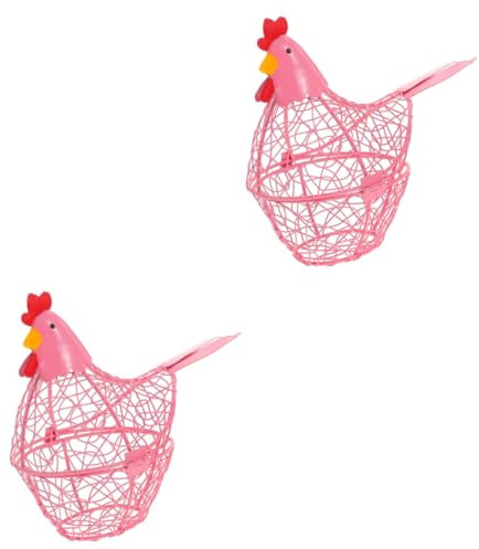 Ciieeo 2stücke Eierkorb Aus Eisen Im Hühnerdesign Küchenaufbewahrung Für Eier Und Obst Landhausstil Dekoration Praktischer Eierhalter Mit Feiner Verarbeitung Für Zuhause Und