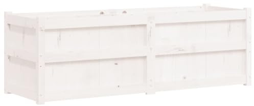 vidaXL Jardinière Blanc 150x50x50 cm Bois Massif de pin