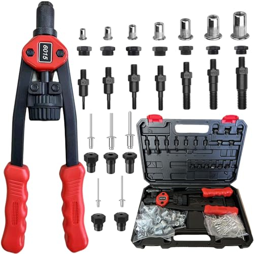 DURDUR Set di pinze per rivetti 2 in 1 con pinza per rivetti ciechi e pinza per rivetti, inchiostro M3-M12 e pinza per rivetti ciechi da 6,4 mm a 3,2 mm