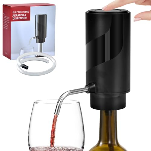 Elektrischer Weinbelüfter, Elektrischer Wein Dekanter und Ausgießer, Intelligenter Dekanter Wiederaufladbar für Weinliebhaber - Schwarz