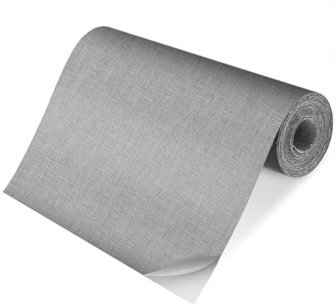 Flicken selbstklebend Stoff 20x150cm, Klebeflicken für Textilien Leinenstoff Reparatur Patches, Selbstklebende Stoffe für Autositze, Vorhang, Kopfteile, Möbel, Sofa (Grau)