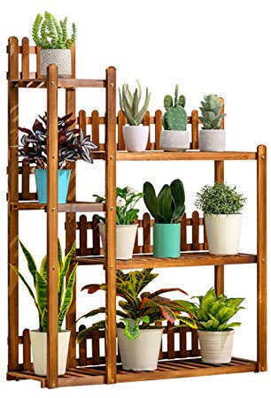 5-stufiger 11-stufiger Blumentopfständer aus Holz, mehrstufiger Blumentopfhalter, Pflanzgefäß-Display-Regal für den Innen- und Außenbereich, Organizer für Wohnzimmer, Terrasse, Balkon, Garte