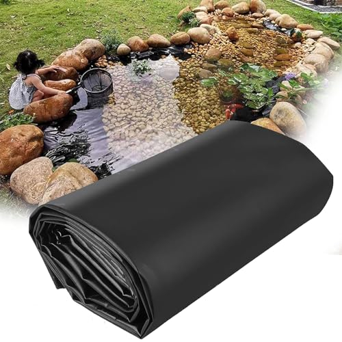 Teichfolie schwarz HDPE Teichfolien 0,2mm Stärke Fisch und Pflanzenfreundlich,UV- und witterungsbeständig wasserdichte Gartenteichfolie,Teichfolie für kleine Teiche Wassergärten Brunnen(1×10m)