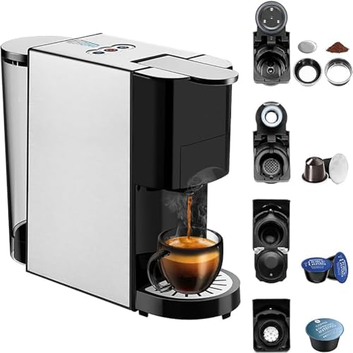 WUDLi Cafetera automática en cápsulas, cafetera Espresso 5 en 1 de una Sola porción, 19 Bares automática Compatible para el hogar o Mientras viaja.