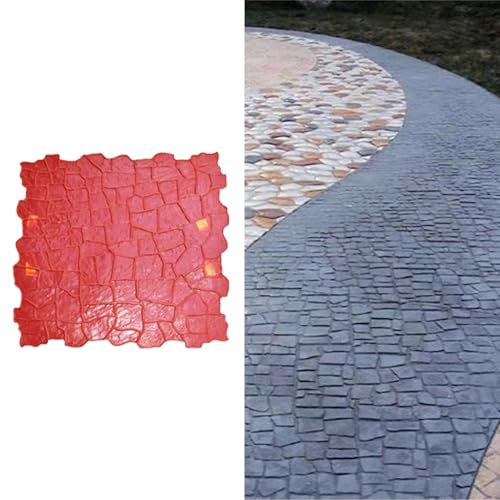 Moldes Hormigon Impreso Alfombrilla de Estampado de Hormigón de 87 X 87 Cm, Alfombrilla de Impresión con Herramientas de Estampado de Textura Realista, La Piel con Textura de Cemento Proporciona Un Pa