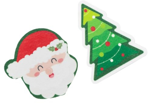 KITANDOVE Weihnachtlicher Küchenschwamm 2er Satz Wiederverwendbarer Spülschwamm Scheuerschwamm Für Geschirr Und Töpfe Haushaltsreinigungswerkzeug