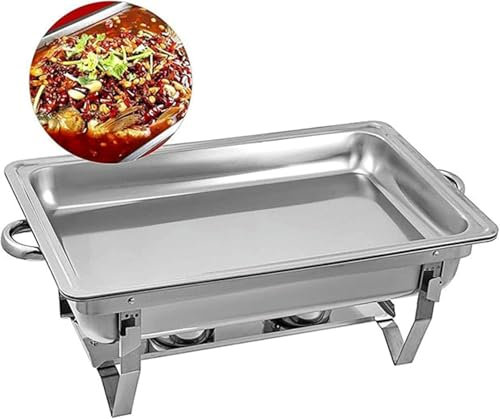 AFLEPCBRQ Chafing Dish Buffet Chafing Food Warmer Stainless Steel 9L Steam Pans and Frame Food Warmer for Parties Buffets