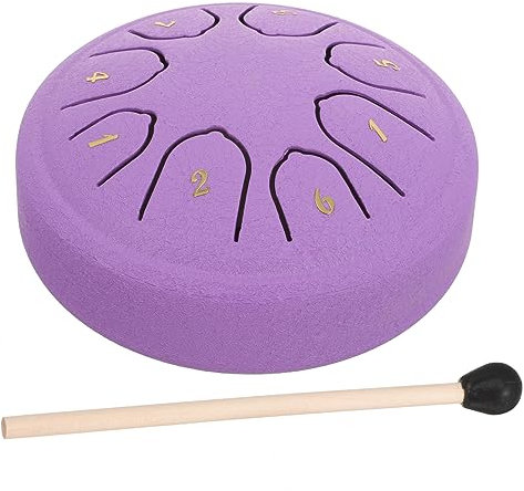 Abaodam 4-zoll 8-noten Steel Tongue Drum Satz Mit Schlägel Kleine Violette Stahltrommel Handtrommel Für Jazz Meditation Und Musikunterricht