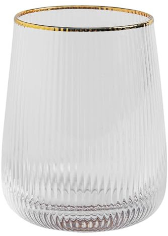 home&you - Vasos Vanesa, 500 ml, vasos de agua, copas de vino, vasos de postre, copas de cóctel - Oro