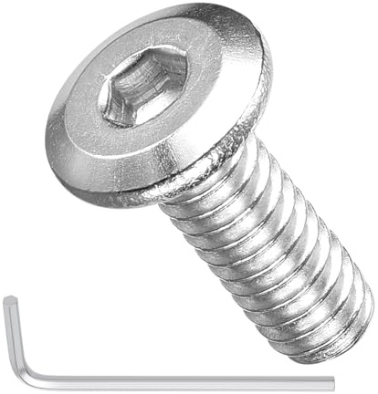 METALLIXITY Flat Head Hex Socket Cap Screws Bolts 1/4-20x5/8 20Pcs | with Wrench Steel Hex Socket Furniture Bolts Screws - for Furniture Woodworking Project, Silver Tone