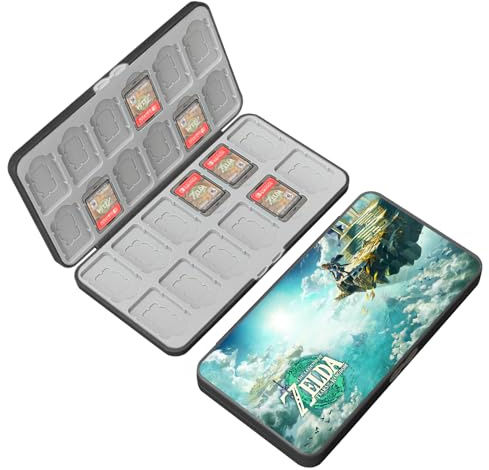 BAYINBROOK Custodia per Schede di Gioco, Custodie Giochi Switch, Switch Game Card Case, Con 24 Slot per Cartucce di Gioco e 24 Slot per Schede SD, Scatola per Carte con Fodera in Silicone (A03)