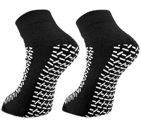 MediCounter Slipper Socks/Fall Prevention Socks - BLACK (Pair) Size: One Size - As Used by NHS (1 Pair)
