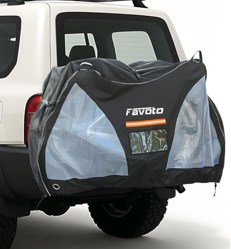 Favoto Telo di copertura per 3 biciclette, per portabici – 600D Oxford, resistente agli strappi e allo sporco, resistente alle intemperie, per 3 biciclette